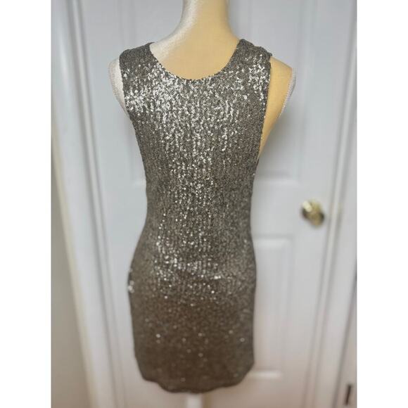 Lovers + Friends Black Gold Sequin Mini Dress (Approx. Size M) - Picture 6 of 11